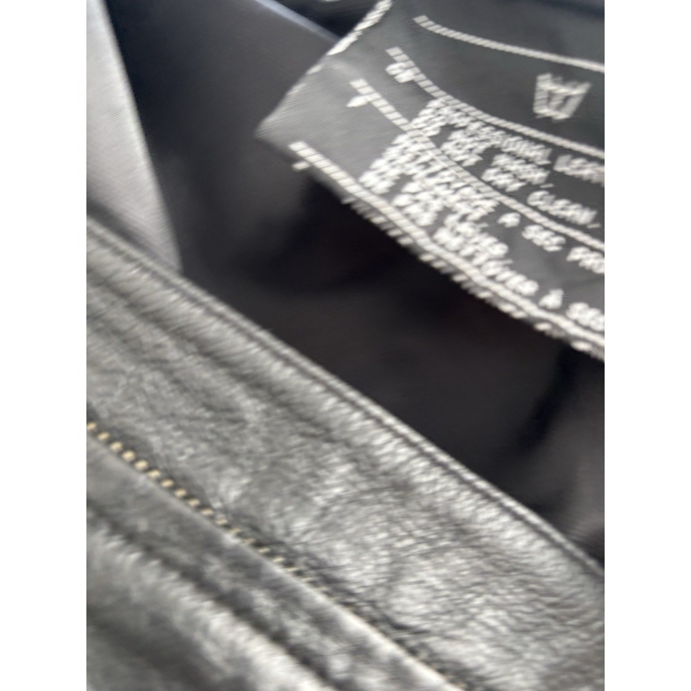 Harley-Davidson Women's 1W Leather Motorcycle Vest Studded Zip Black Biker - Picture 8 of 15